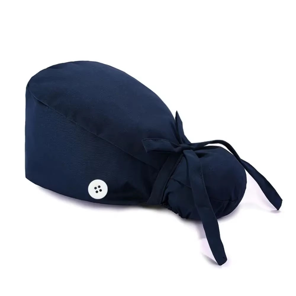 1Pc Cotton Comfortable Work Scrubs Hat Beauty Agency Lab Doctor Dentist Nursing Hats Dustproof Bouffant Adjustable Medical Cap