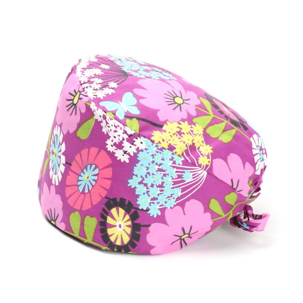 1Pc Cotton Comfortable Work Scrubs Hat Beauty Agency Lab Doctor Dentist Nursing Hats Dustproof Bouffant Adjustable Medical Cap