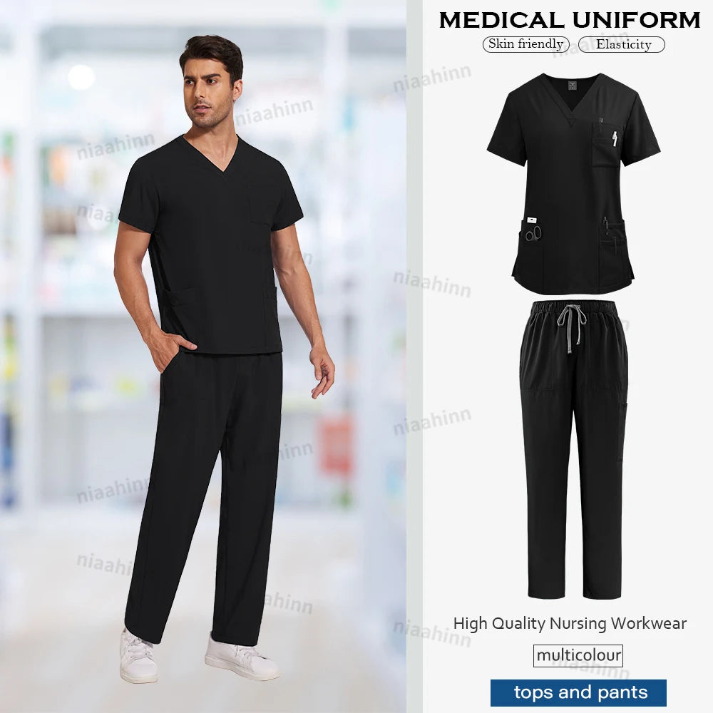 Men's V-Neck Medical Scrubs