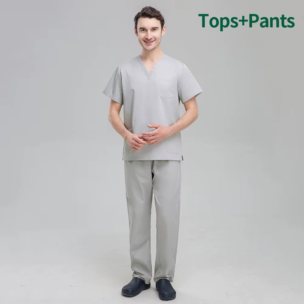Unisex Pet Grooming Clinic Nursing Clothes Workwear Womens Scrub Sets Tooth Health Check Work Uniform Suits Medical Doctor Suits