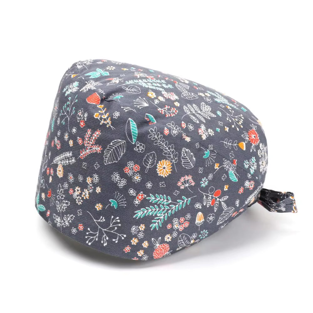 1Pc Cotton Comfortable Work Scrubs Hat Beauty Agency Lab Doctor Dentist Nursing Hats Dustproof Bouffant Adjustable Medical Cap