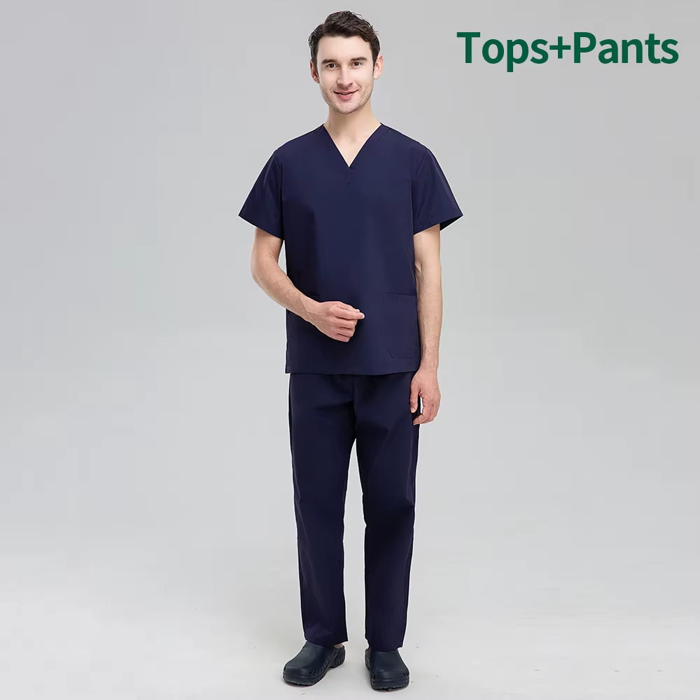 Unisex Pet Grooming Clinic Nursing Clothes Workwear Womens Scrub Sets Tooth Health Check Work Uniform Suits Medical Doctor Suits