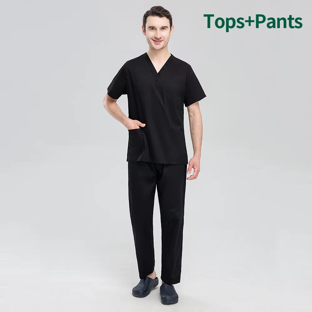 Unisex Pet Grooming Clinic Nursing Clothes Workwear Womens Scrub Sets Tooth Health Check Work Uniform Suits Medical Doctor Suits