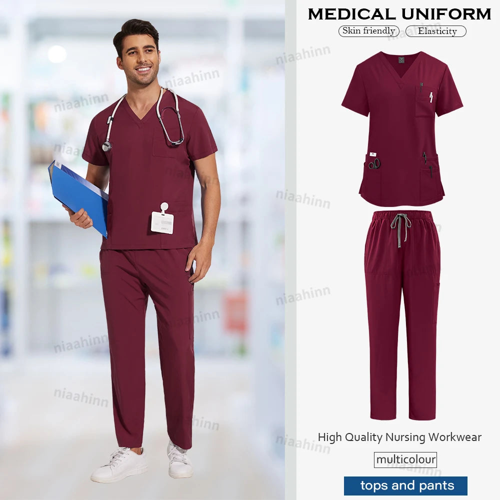 Men's V-Neck Medical Scrubs
