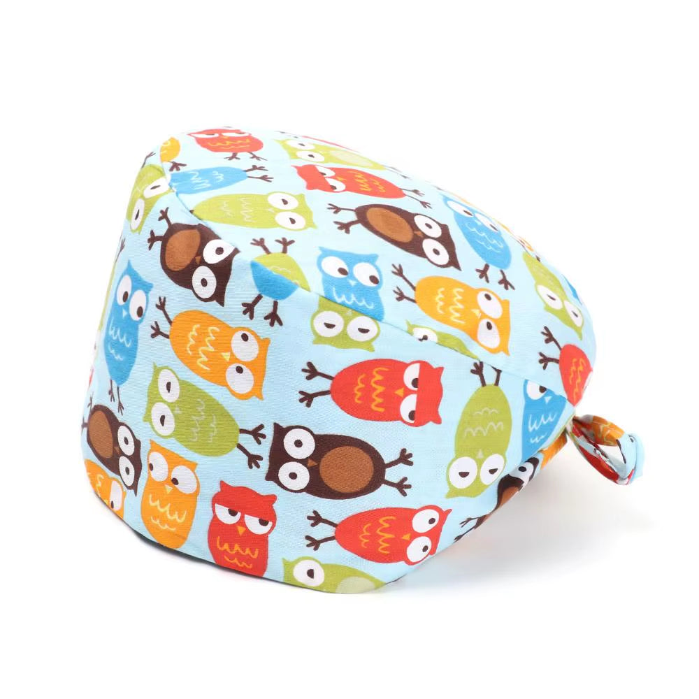 1Pc Cotton Comfortable Work Scrubs Hat Beauty Agency Lab Doctor Dentist Nursing Hats Dustproof Bouffant Adjustable Medical Cap