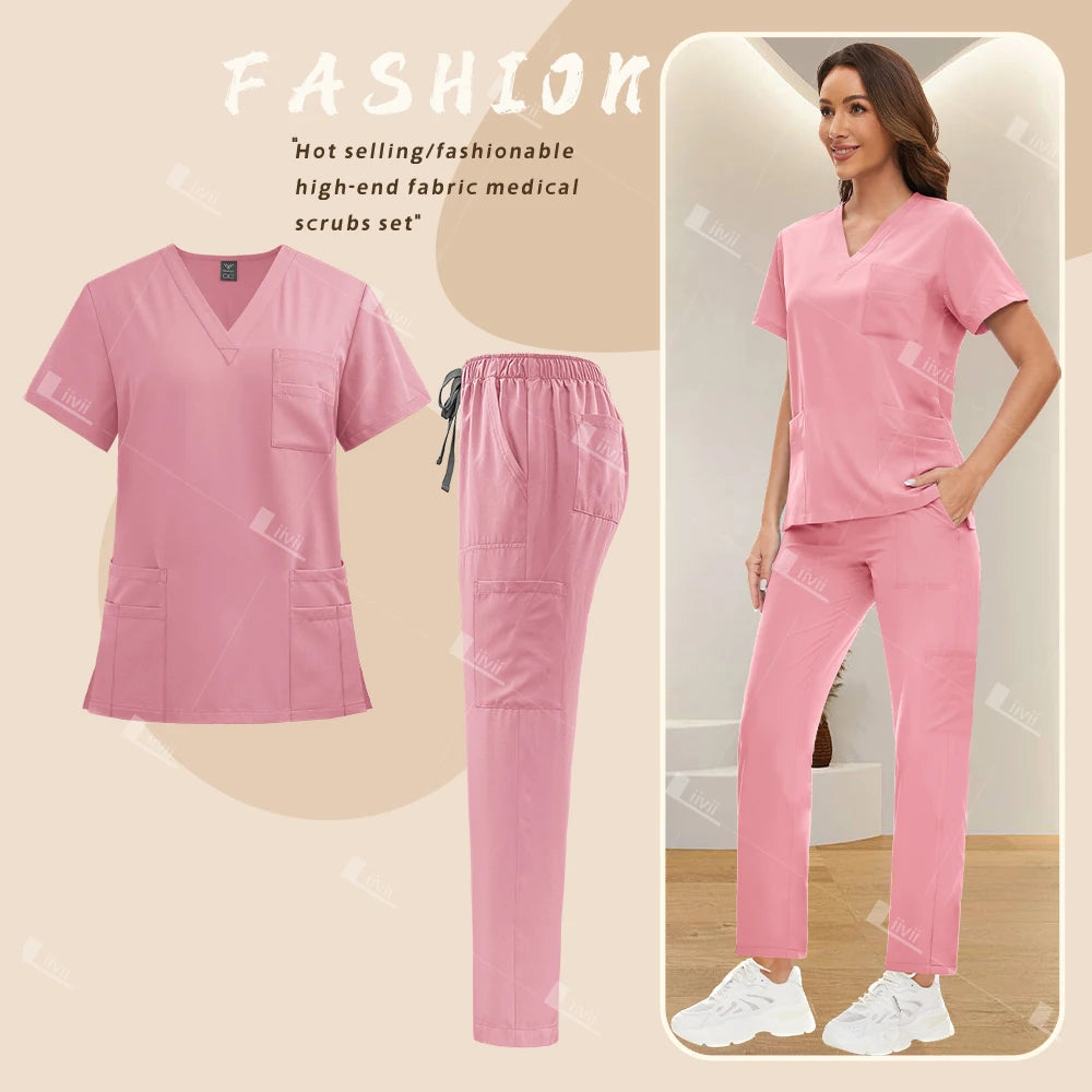 Women's V-Neck Scrub Sets