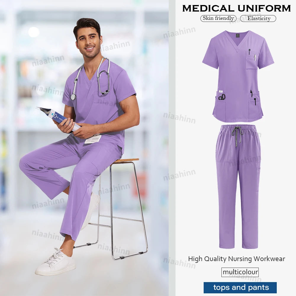 Men's V-Neck Medical Scrubs