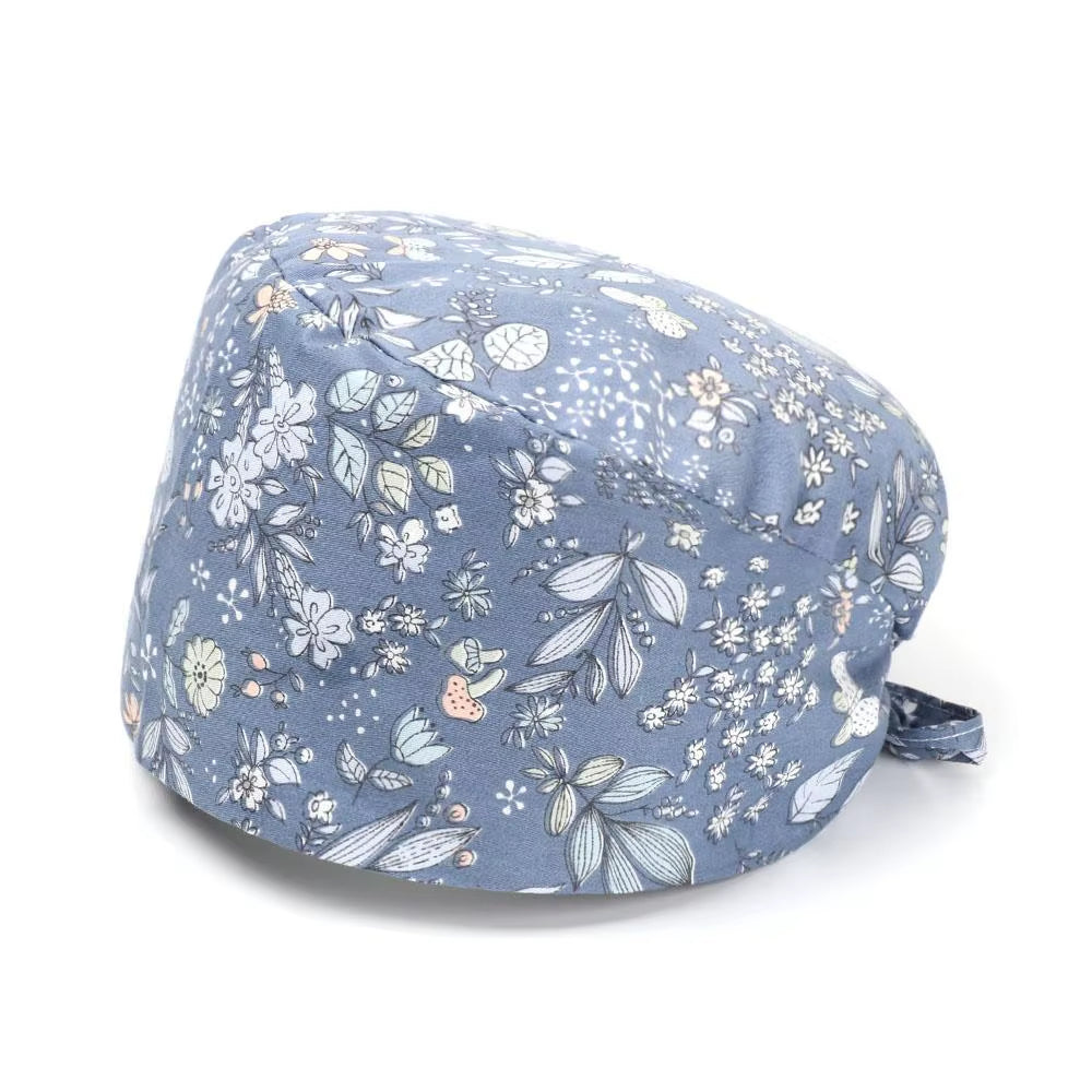 1Pc Cotton Comfortable Work Scrubs Hat Beauty Agency Lab Doctor Dentist Nursing Hats Dustproof Bouffant Adjustable Medical Cap