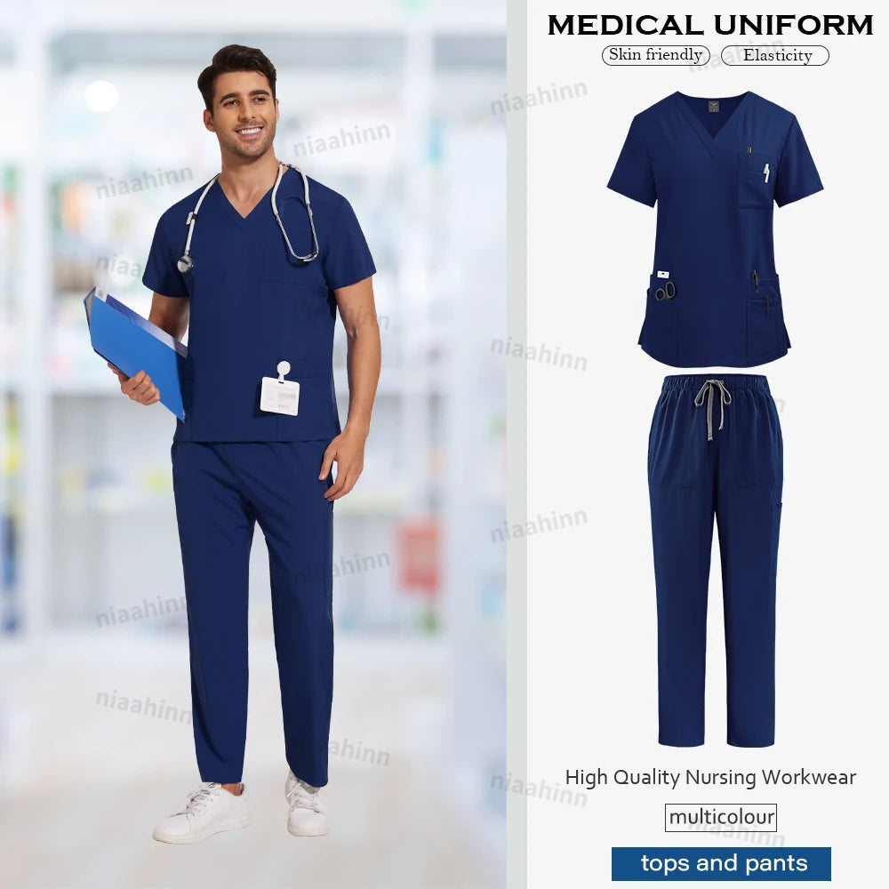 Men's V-Neck Medical Scrubs
