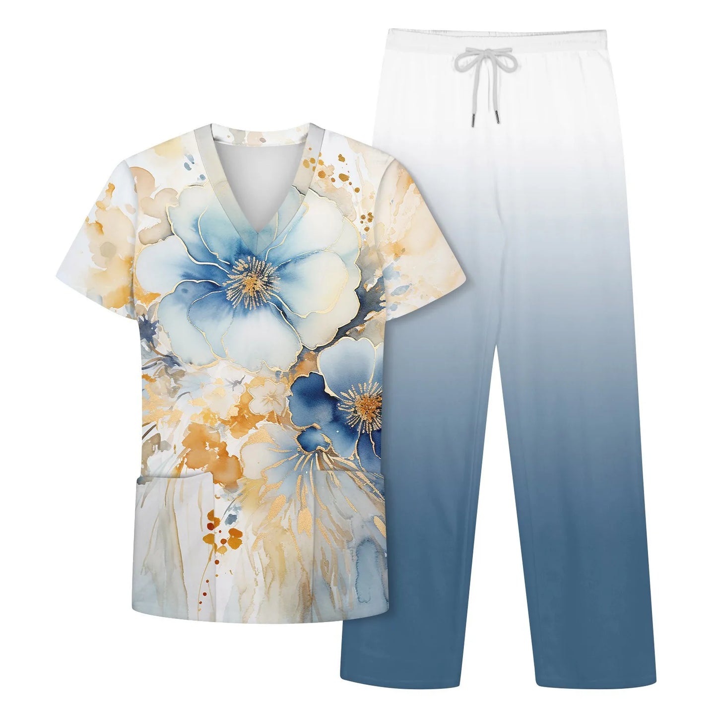 Floral Print Uniforms Set