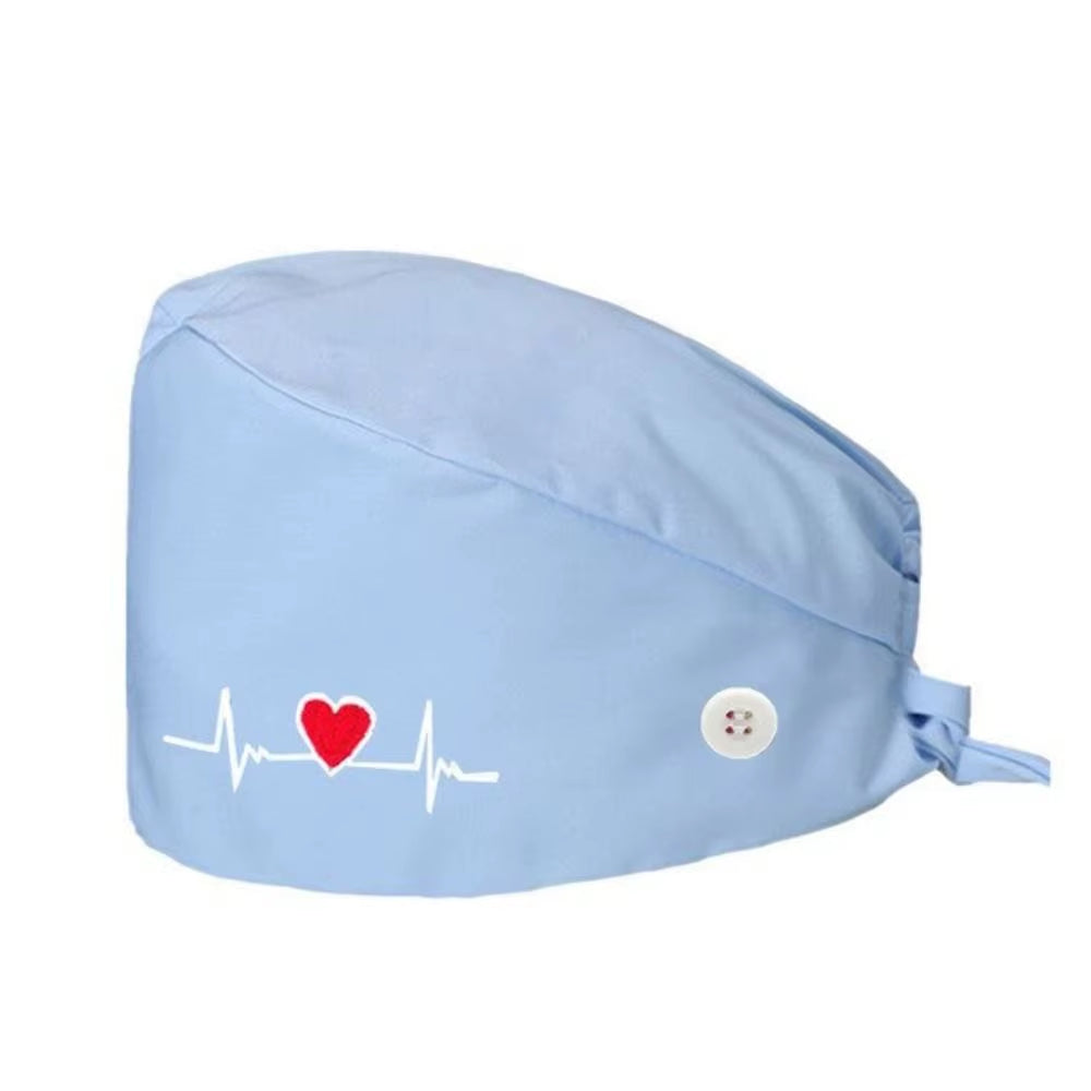 1Pc Cotton Comfortable Work Scrubs Hat Beauty Agency Lab Doctor Dentist Nursing Hats Dustproof Bouffant Adjustable Medical Cap