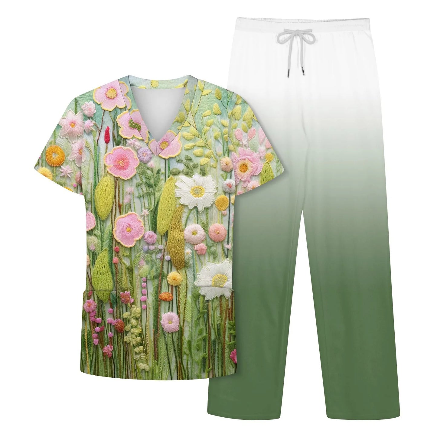 Floral Print Uniforms Set