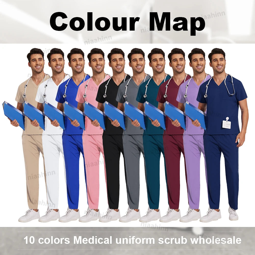 Men's V-Neck Medical Scrubs