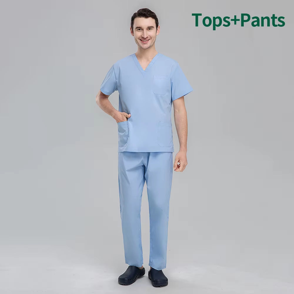 Unisex Pet Grooming Clinic Nursing Clothes Workwear Womens Scrub Sets Tooth Health Check Work Uniform Suits Medical Doctor Suits