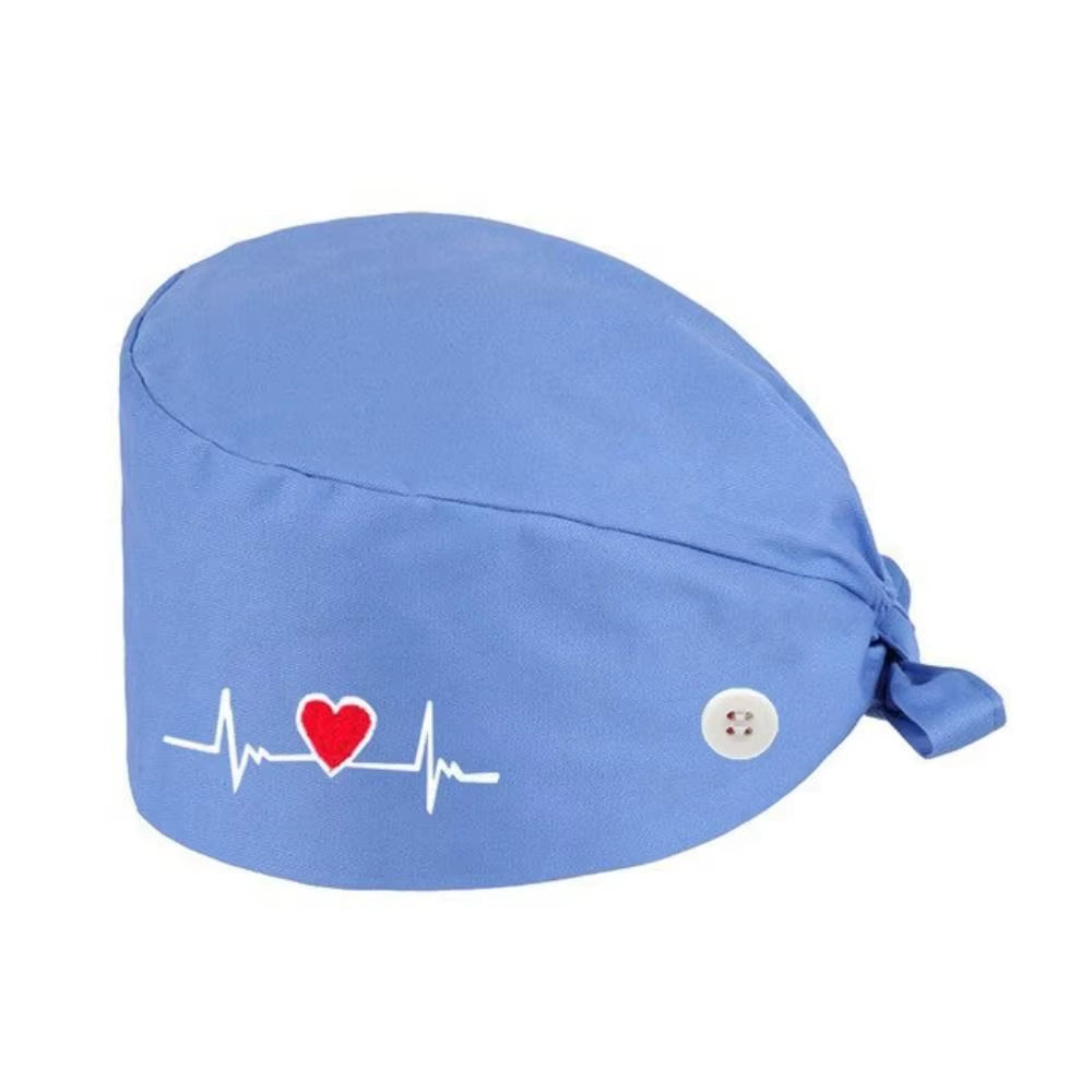 1Pc Cotton Comfortable Work Scrubs Hat Beauty Agency Lab Doctor Dentist Nursing Hats Dustproof Bouffant Adjustable Medical Cap