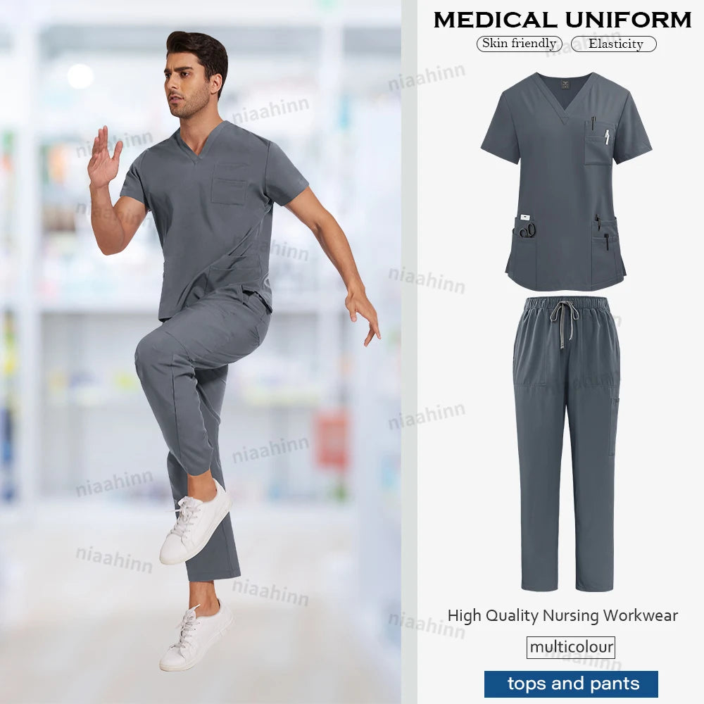 Men's V-Neck Medical Scrubs