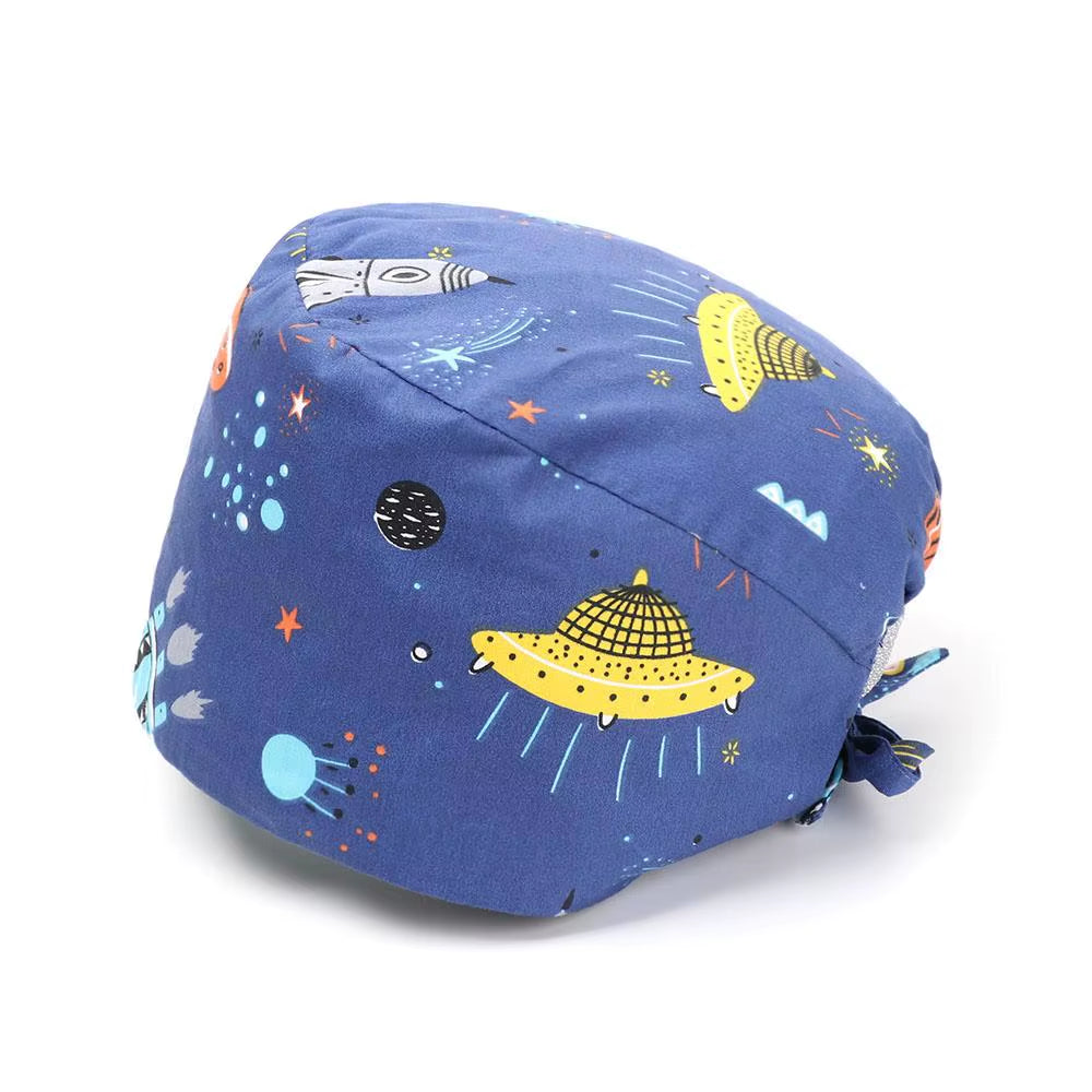 1Pc Cotton Comfortable Work Scrubs Hat Beauty Agency Lab Doctor Dentist Nursing Hats Dustproof Bouffant Adjustable Medical Cap