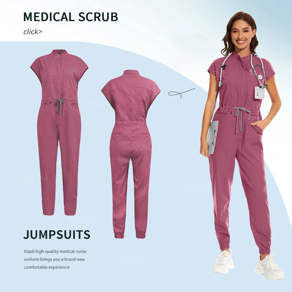 Women's Nurse Scrubs Jumpsuit