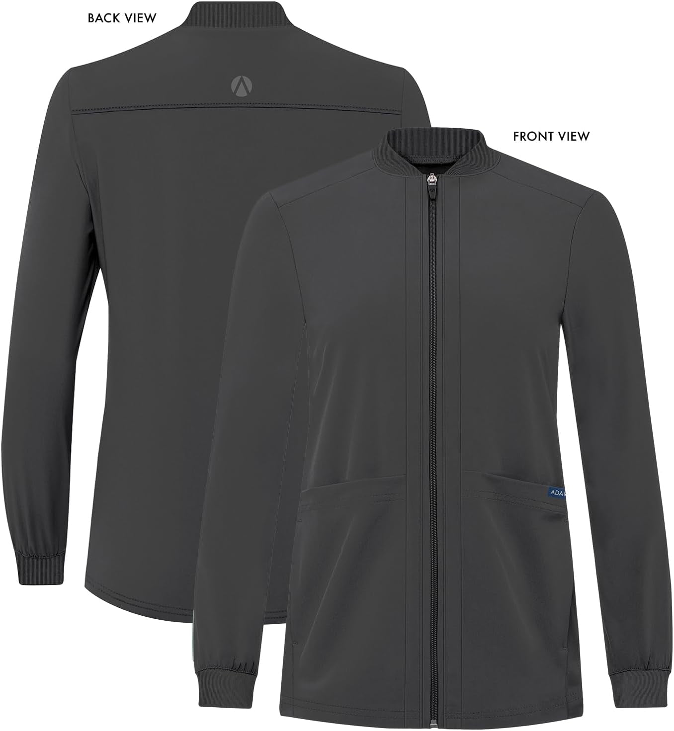 Adar Addition Scrubs for Women - Zippered Bomber Scrub Jacket