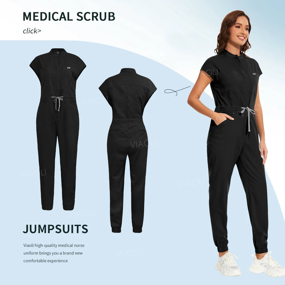 Women's Nurse Scrubs Jumpsuit