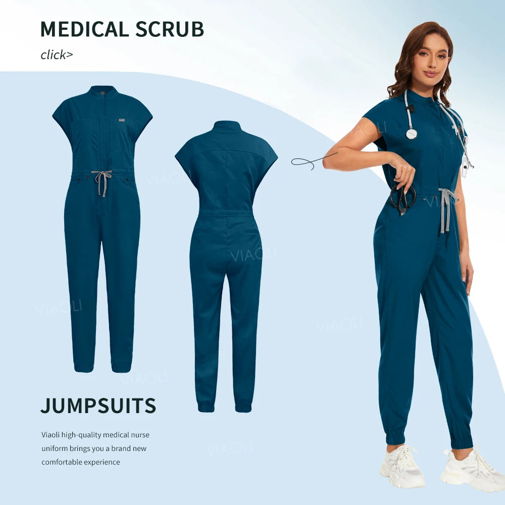 Women's Nurse Scrubs Jumpsuit