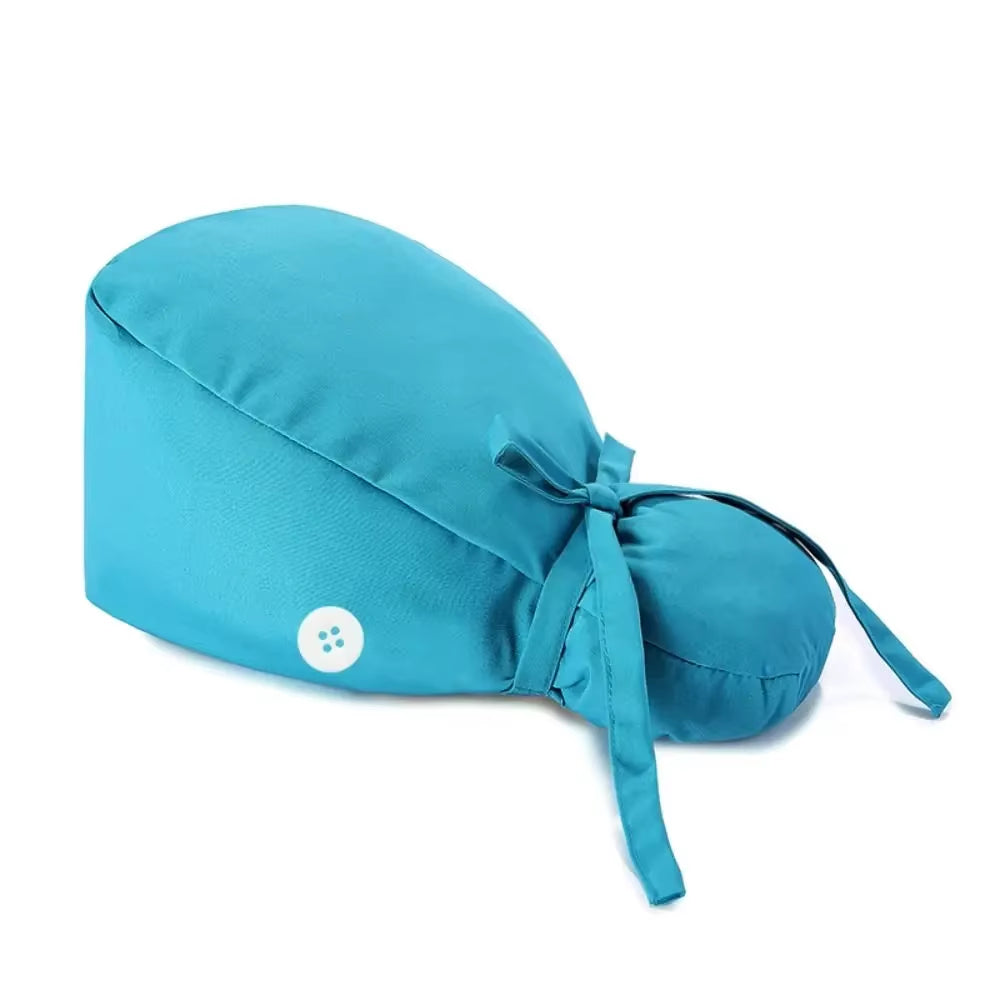 1Pc Cotton Comfortable Work Scrubs Hat Beauty Agency Lab Doctor Dentist Nursing Hats Dustproof Bouffant Adjustable Medical Cap