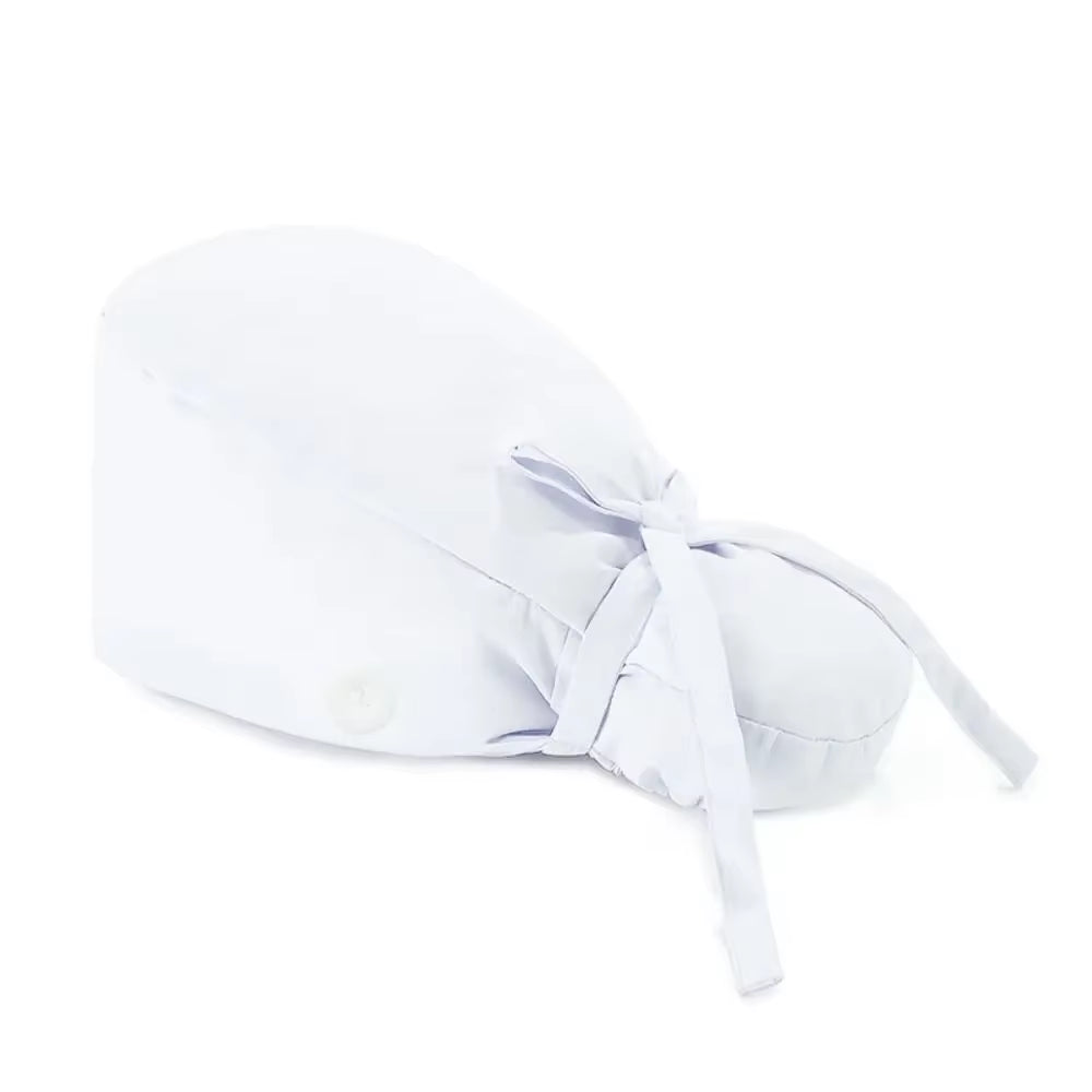1Pc Cotton Comfortable Work Scrubs Hat Beauty Agency Lab Doctor Dentist Nursing Hats Dustproof Bouffant Adjustable Medical Cap