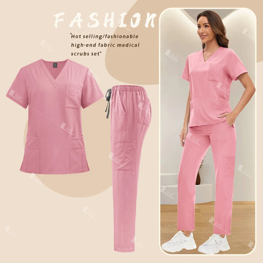 Women's V-Neck Scrub Sets