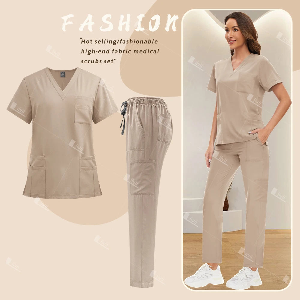 Women's V-Neck Scrub Sets