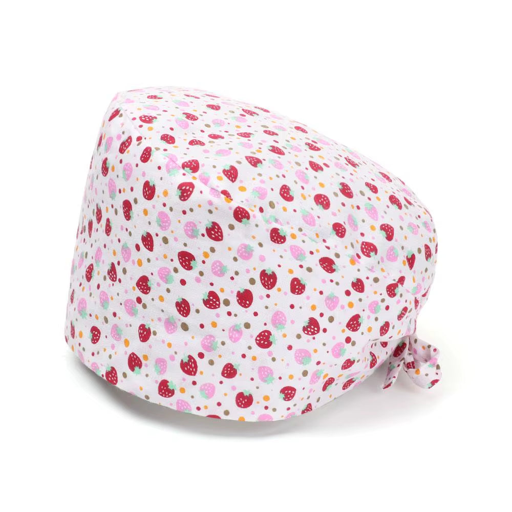1Pc Cotton Comfortable Work Scrubs Hat Beauty Agency Lab Doctor Dentist Nursing Hats Dustproof Bouffant Adjustable Medical Cap