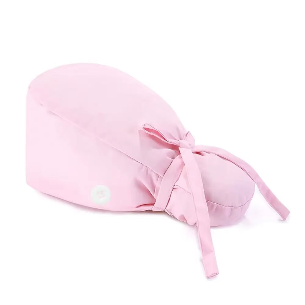 1Pc Cotton Comfortable Work Scrubs Hat Beauty Agency Lab Doctor Dentist Nursing Hats Dustproof Bouffant Adjustable Medical Cap