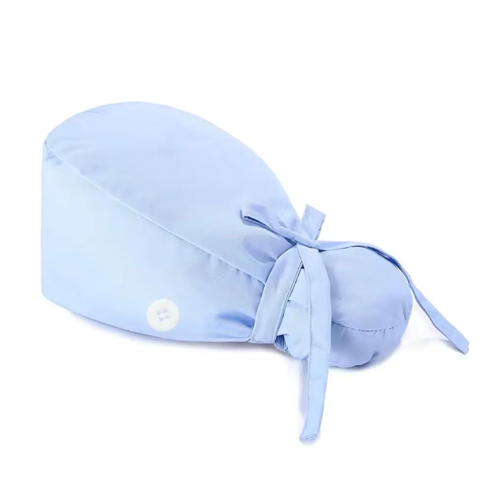 1Pc Cotton Comfortable Work Scrubs Hat Beauty Agency Lab Doctor Dentist Nursing Hats Dustproof Bouffant Adjustable Medical Cap