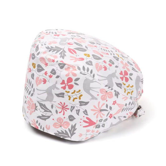 1Pc Cotton Comfortable Work Scrubs Hat Beauty Agency Lab Doctor Dentist Nursing Hats Dustproof Bouffant Adjustable Medical Cap